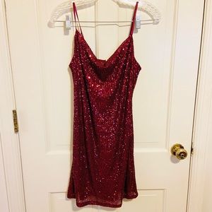 NWT bebop burgundy sequin party dress